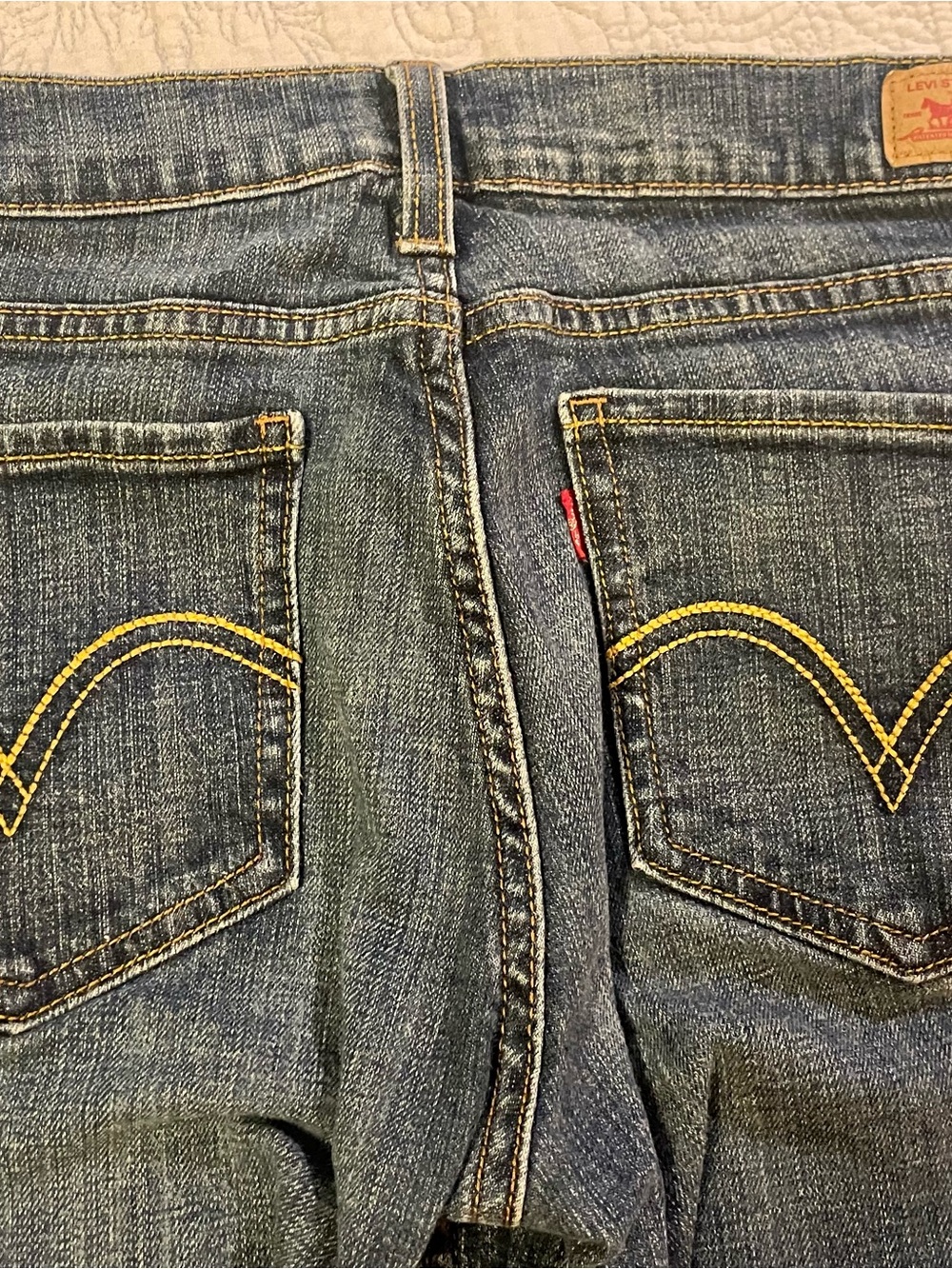 Levi's Blue Denim Jeans with Tan Leather Patch